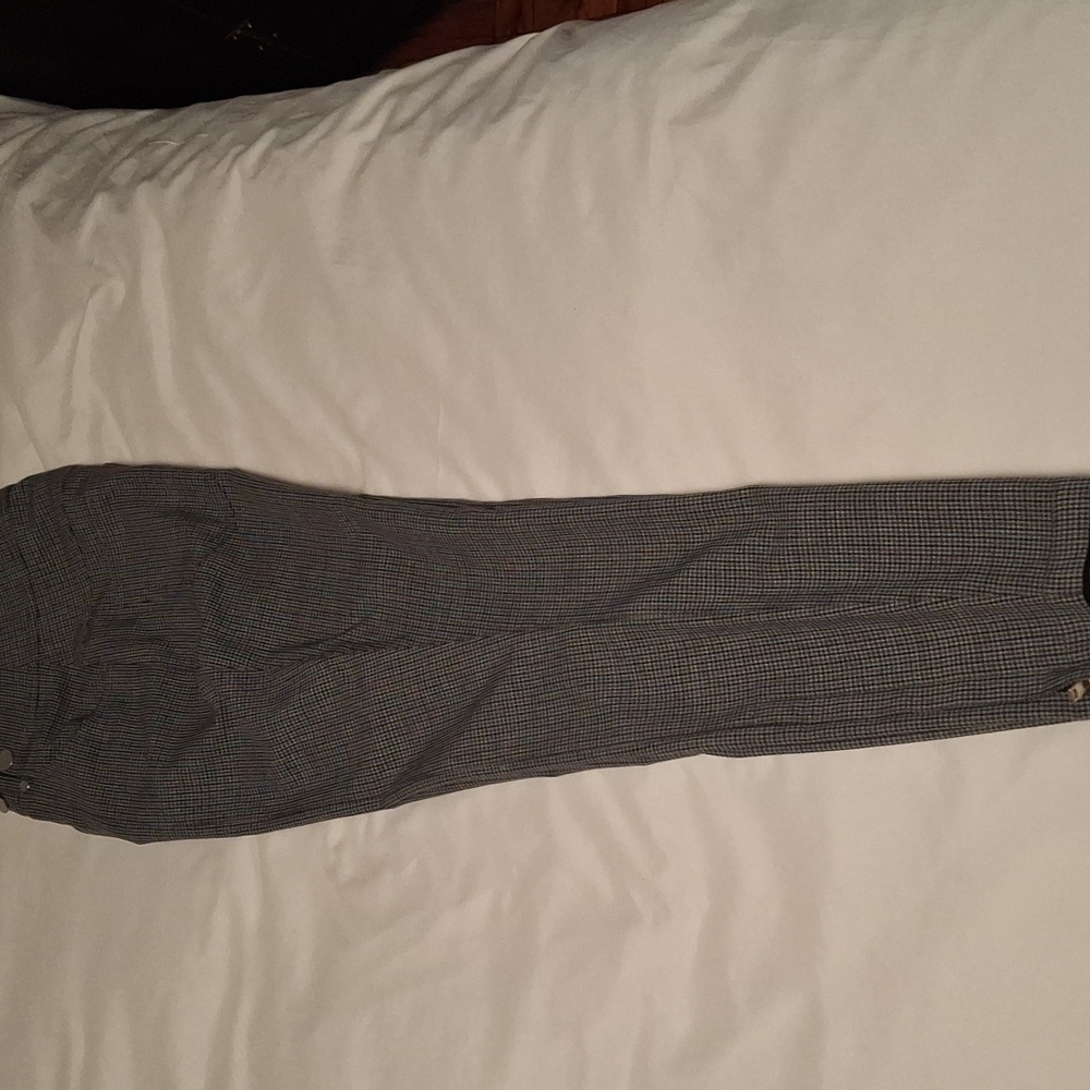 Alexander Wang Gray High-Waisted Pants with Silver Buttons.